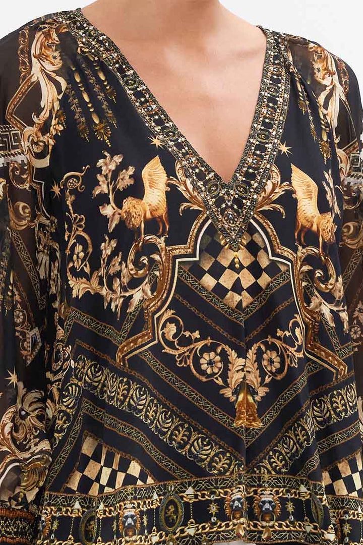 Shirred Cuff Blouse in Duomo Dynasty