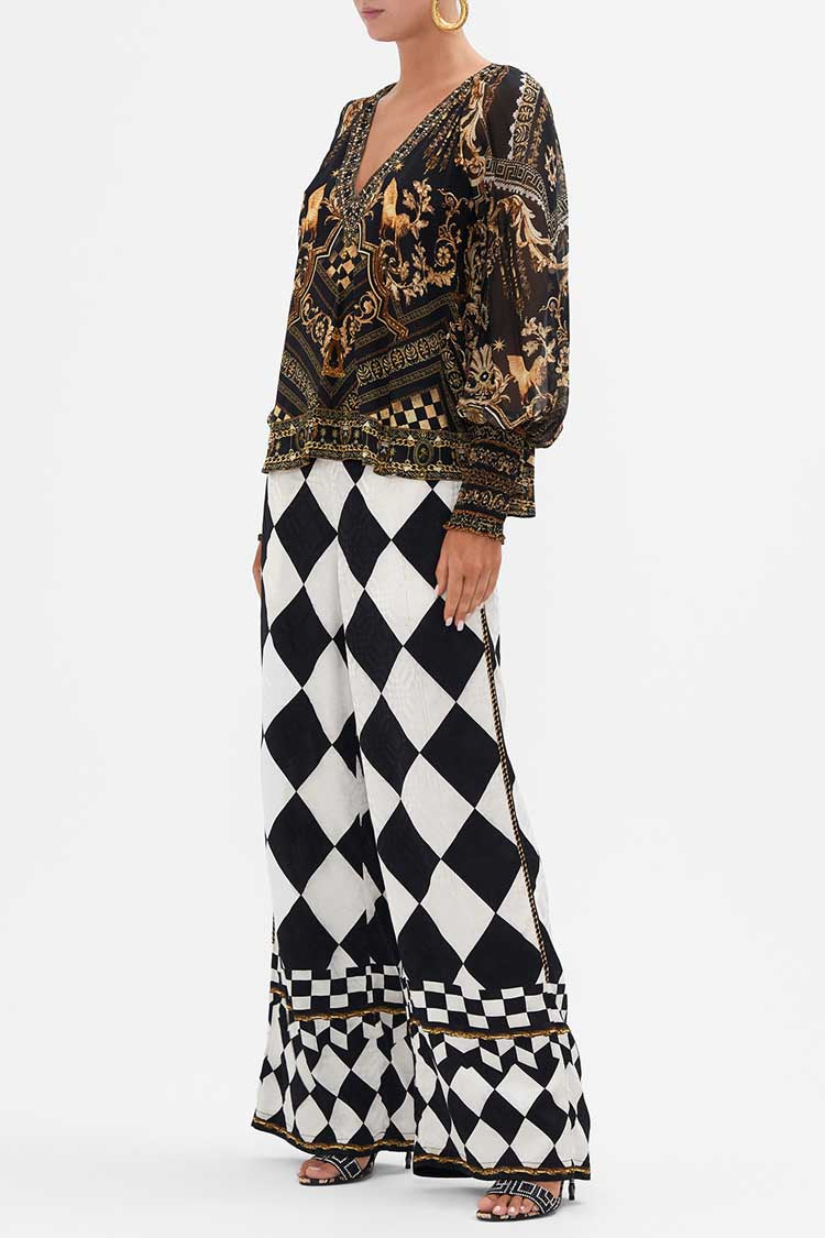 Shirred Cuff Blouse in Duomo Dynasty