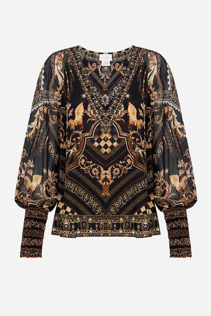 Shirred Cuff Blouse in Duomo Dynasty