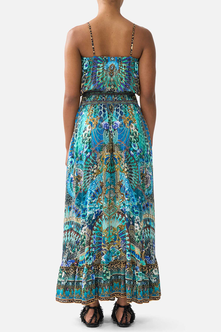 Shirred Waist Long Dress in Flamenco Euphoria
