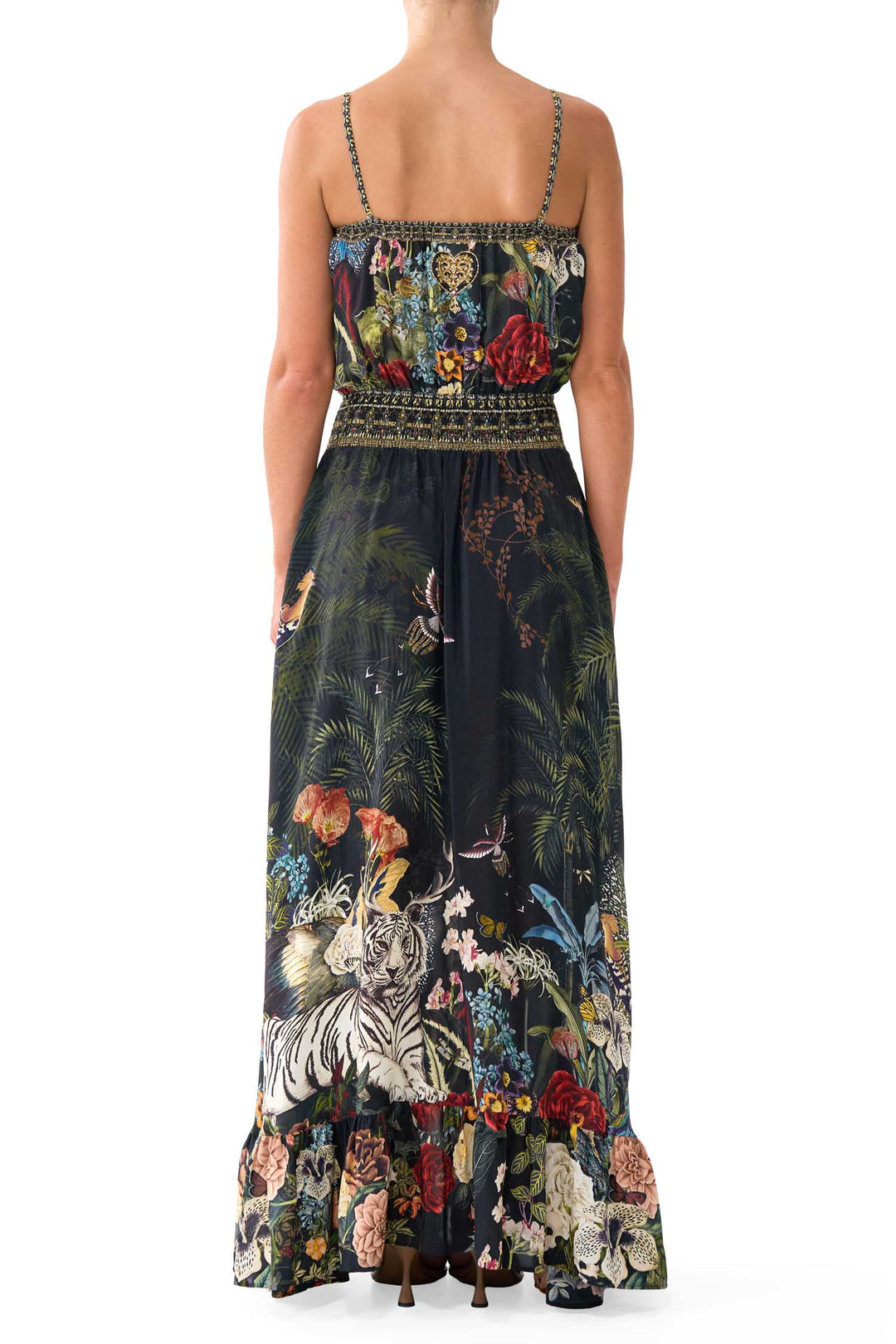 Shirred Waist Long Dress in Palace Zoology