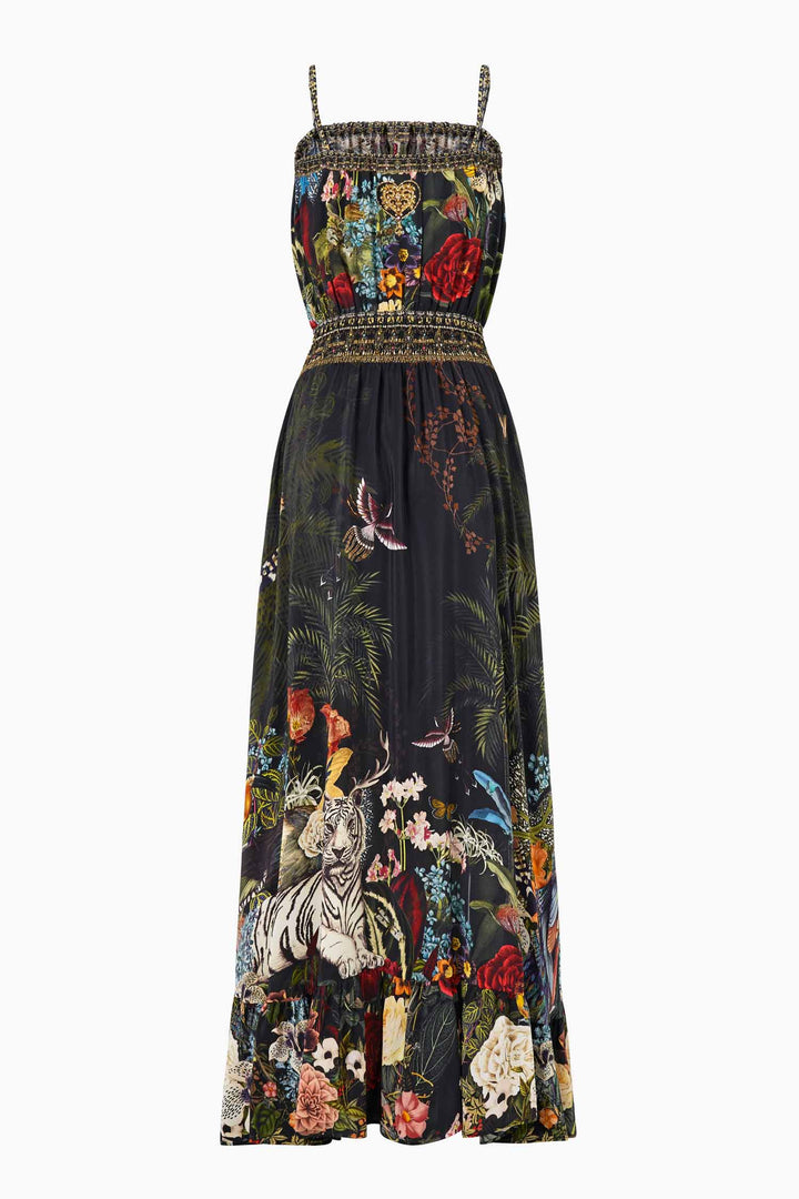 Shirred Waist Long Dress in Palace Zoology