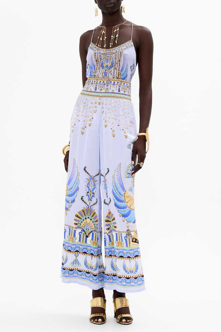 Shirred Waist Pant in Under Scarab Skies | FINAL SALE