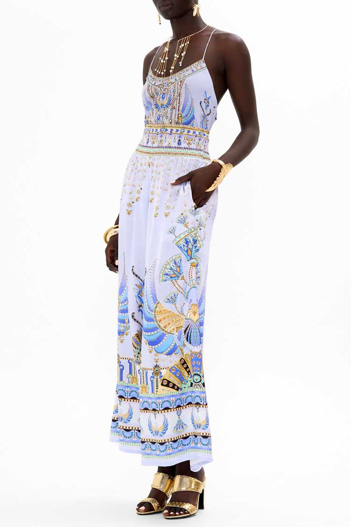 Shirred Waist Pant in Under Scarab Skies | FINAL SALE