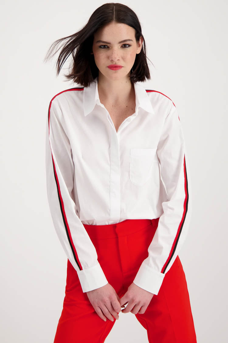 Shirt Blouse w Red Stripes