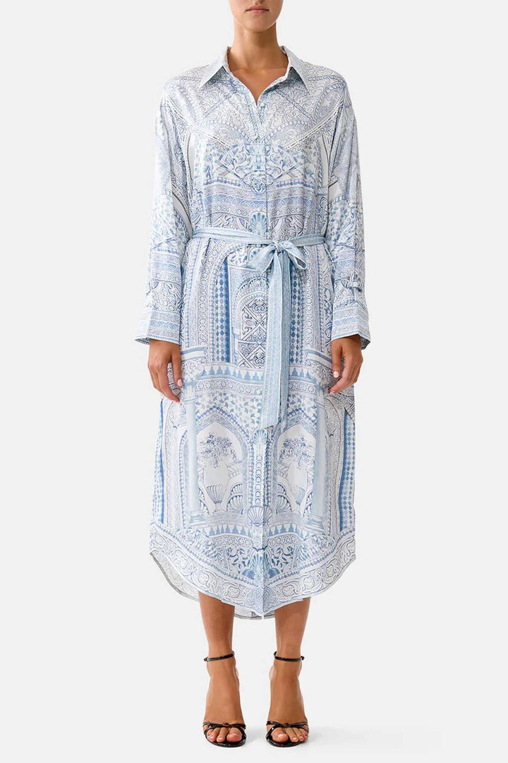 Shirt Dress w Back Button Detail in The Hum of the Alhambra