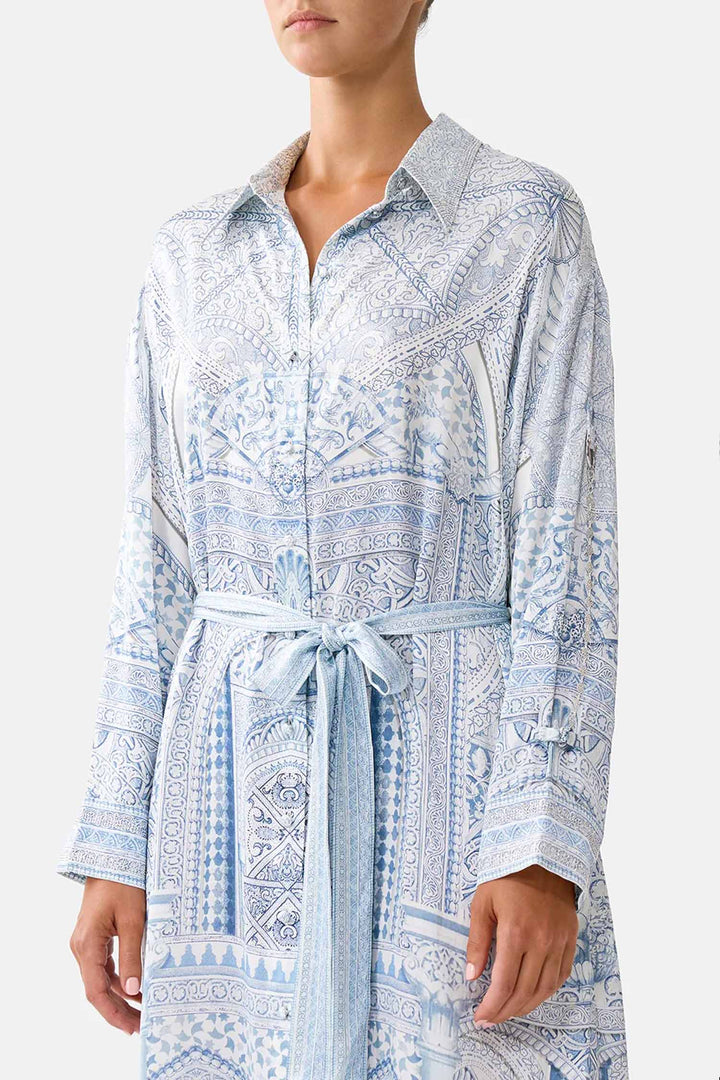 Shirt Dress w Back Button Detail in The Hum of the Alhambra
