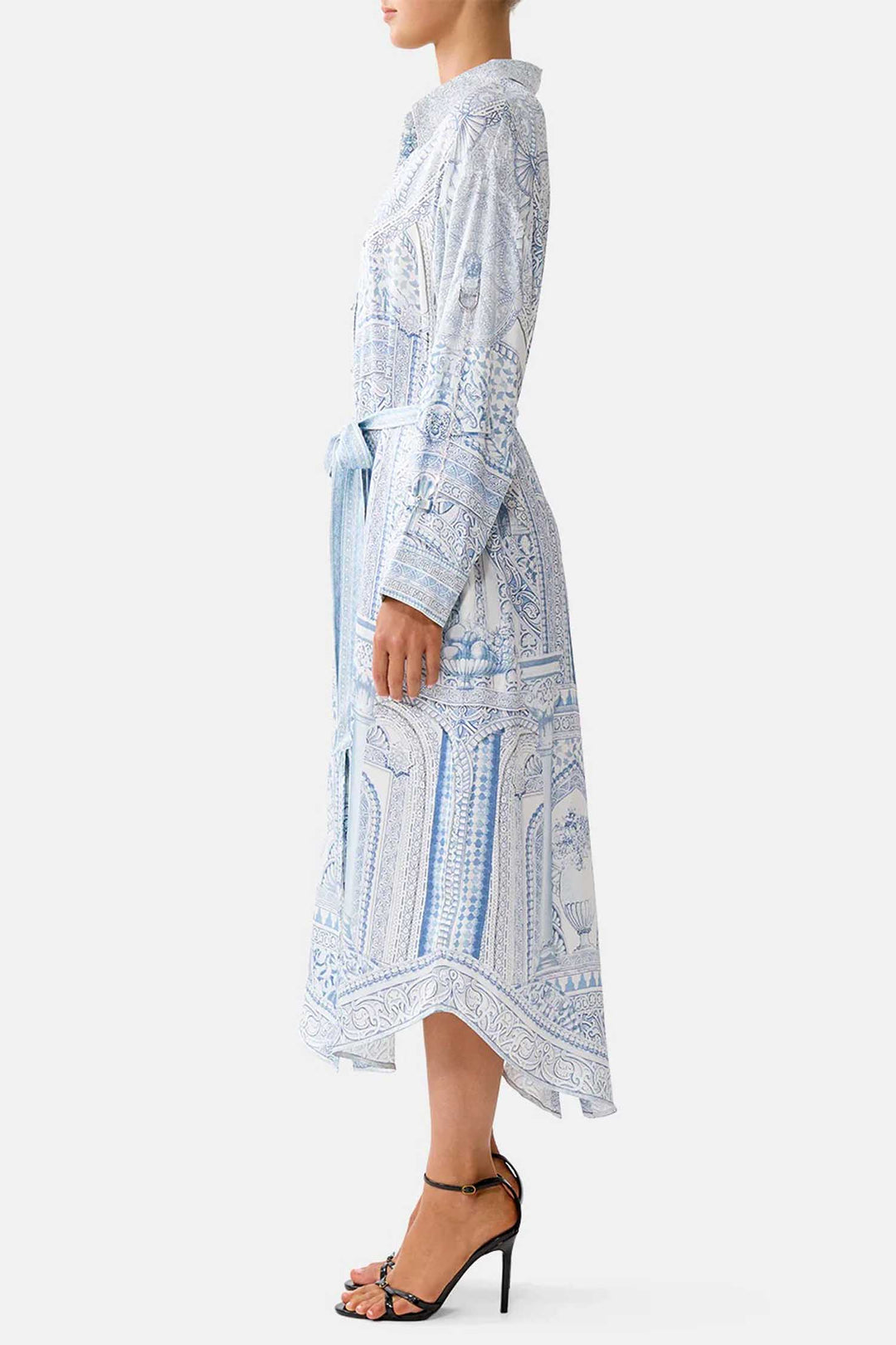 Shirt Dress w Back Button Detail in The Hum of the Alhambra