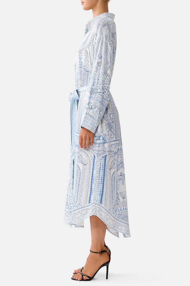 Shirt Dress w Back Button Detail in The Hum of the Alhambra