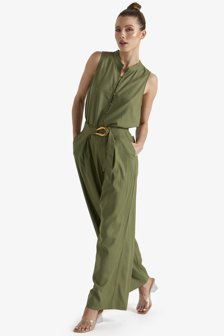 Shoreline Sleeveless Top in Khaki