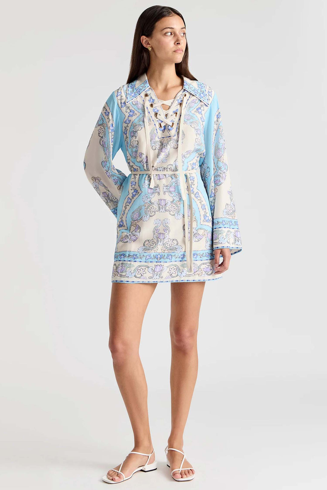 Short Collared Kaftan in Ventura