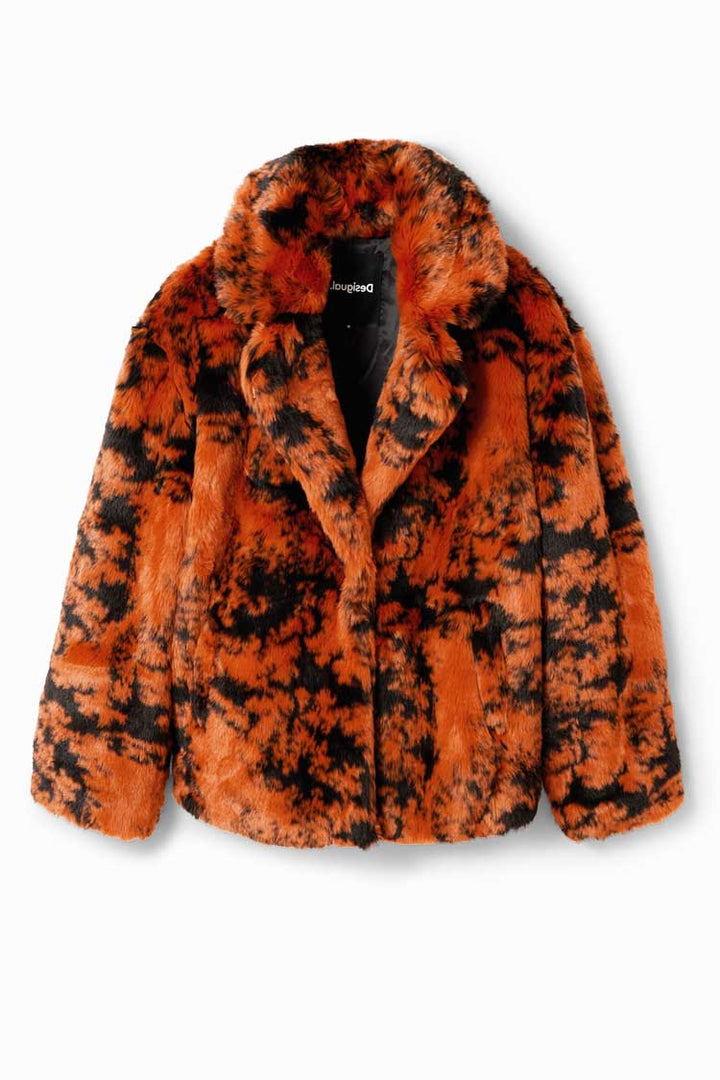 Short Fur-effect Double Breasted Coat