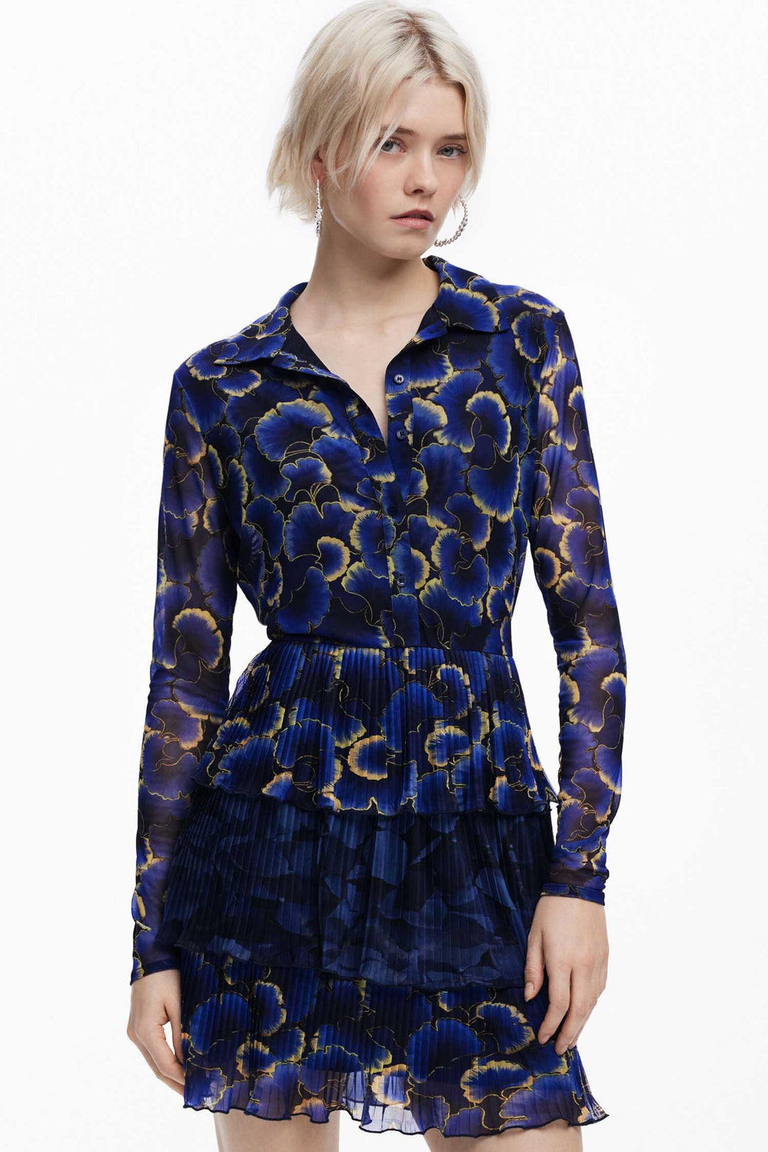 Short Shirtdress in Floral Print