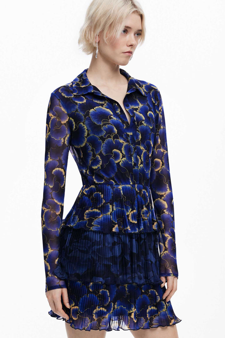 Short Shirtdress in Floral Print