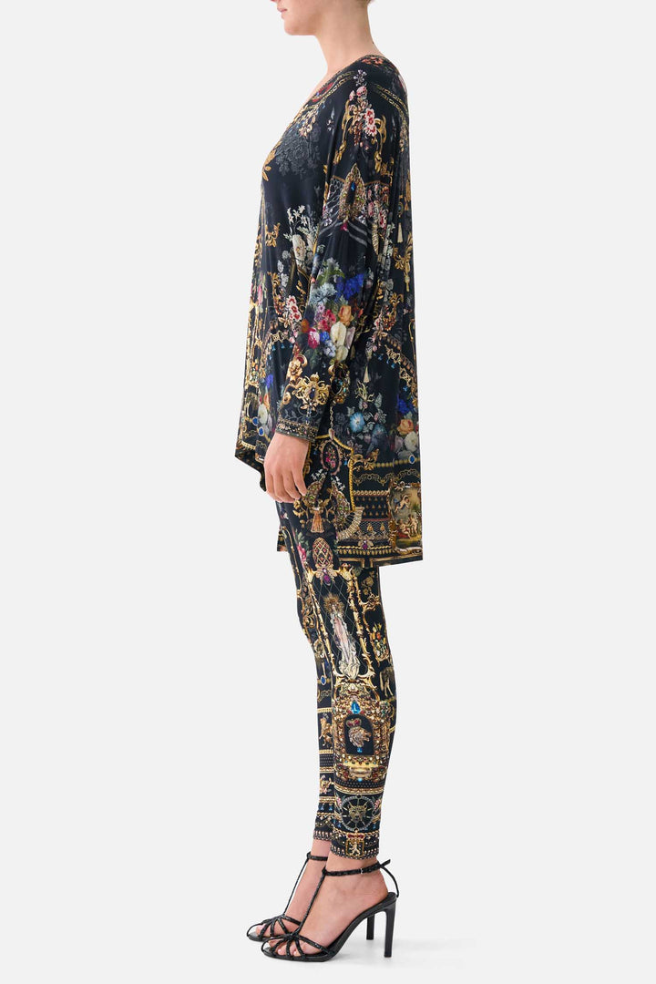 Side Split Jersey Tee in Night Garden