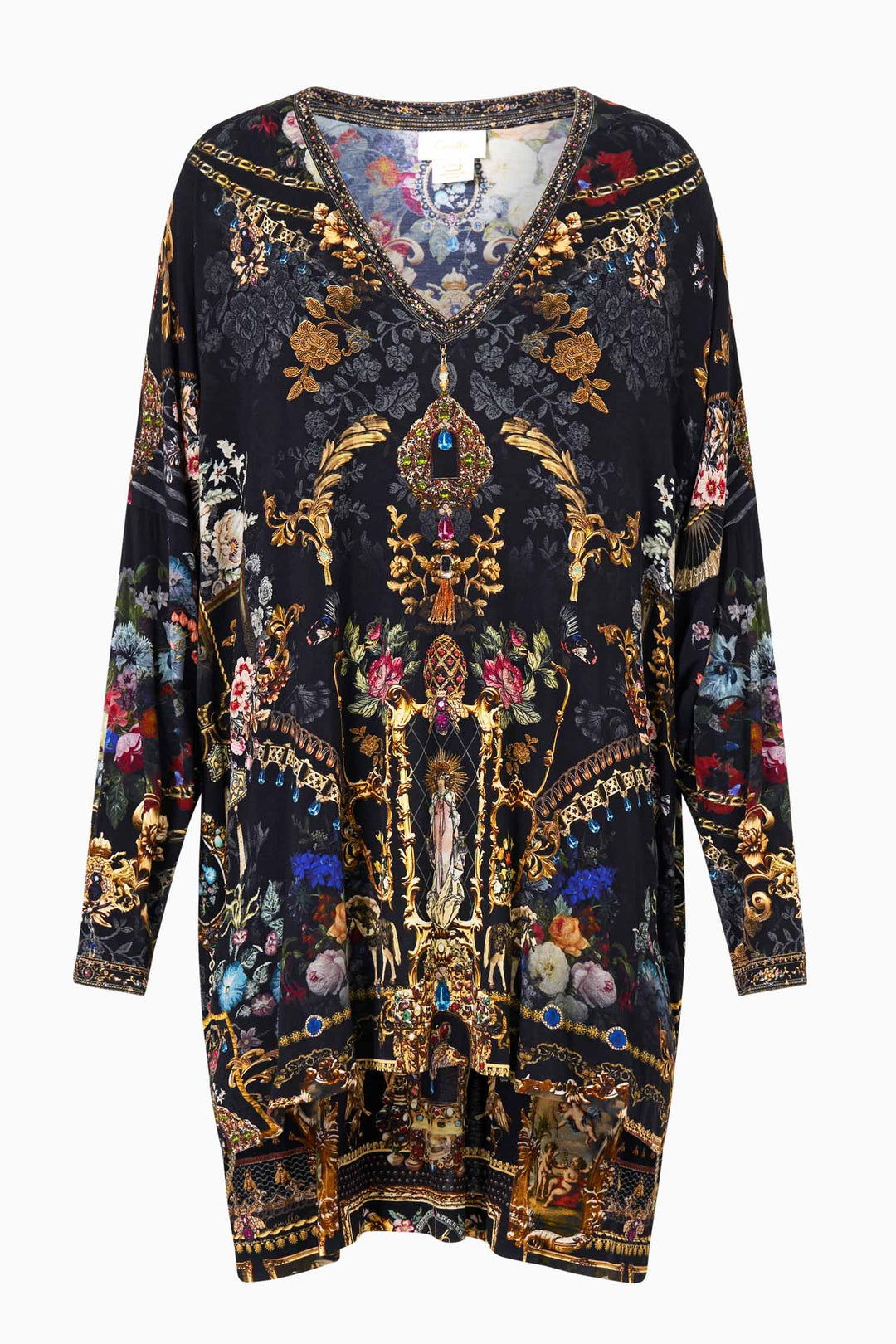 Side Split Jersey Tee in Night Garden