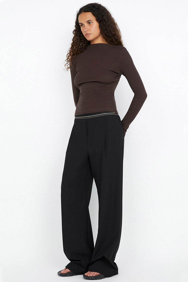 Siera Long Sleeve Top in Dark Chocolate