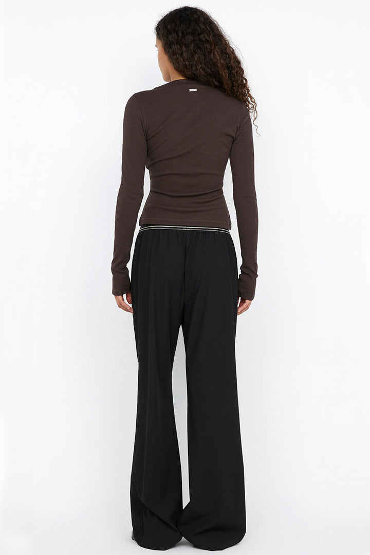 Siera Long Sleeve Top in Dark Chocolate