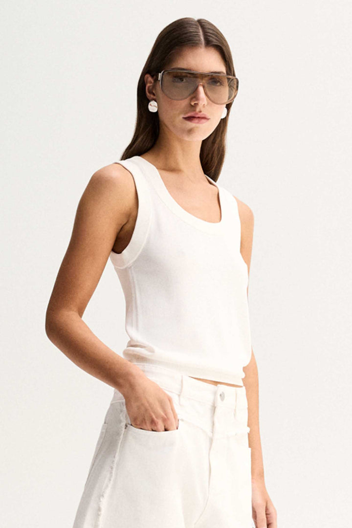 Silas Knit Top in White