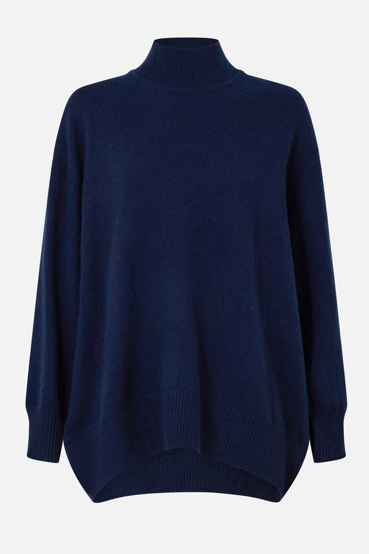 Silk Back Turtleneck Knit in Ornate on a Plate