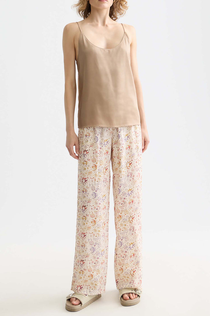 Woven Front Jersey Back Tank in Amphora