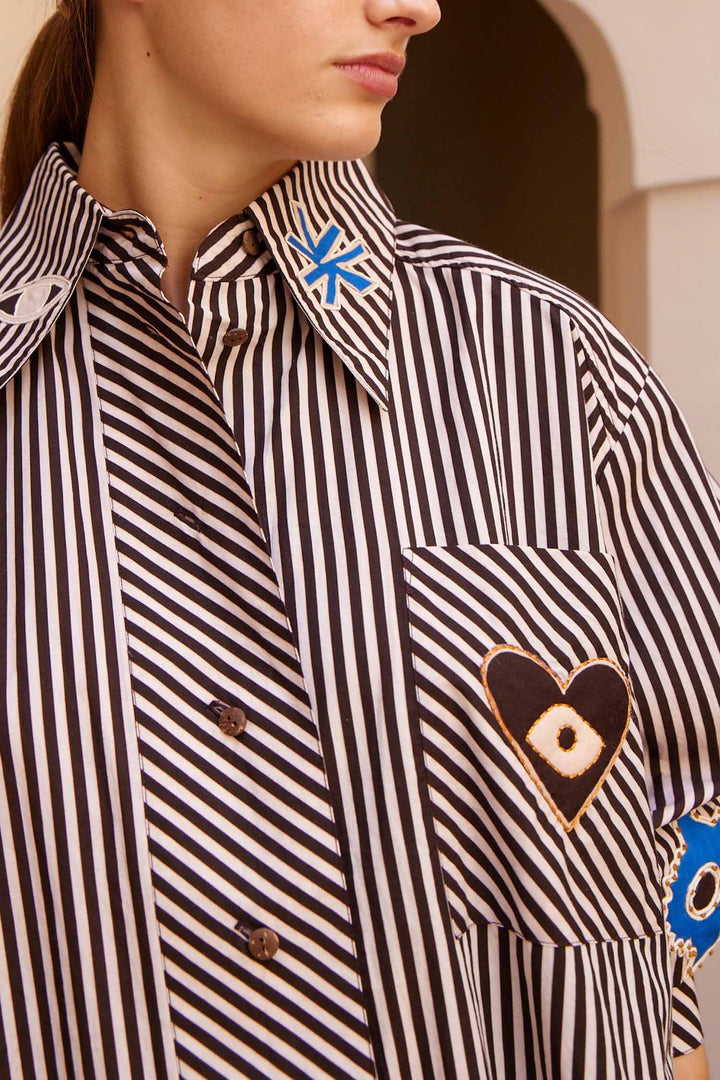 Sirocco Embroidered Shirt in Stripe