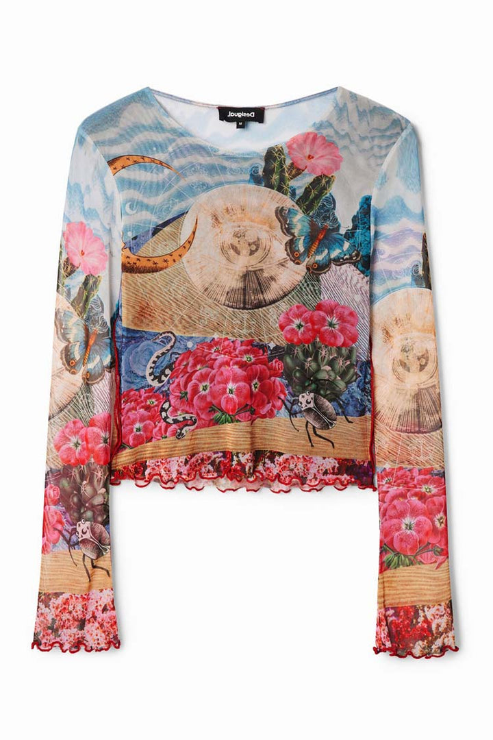 Slim Bell Sleeve Printed LS T-shirt