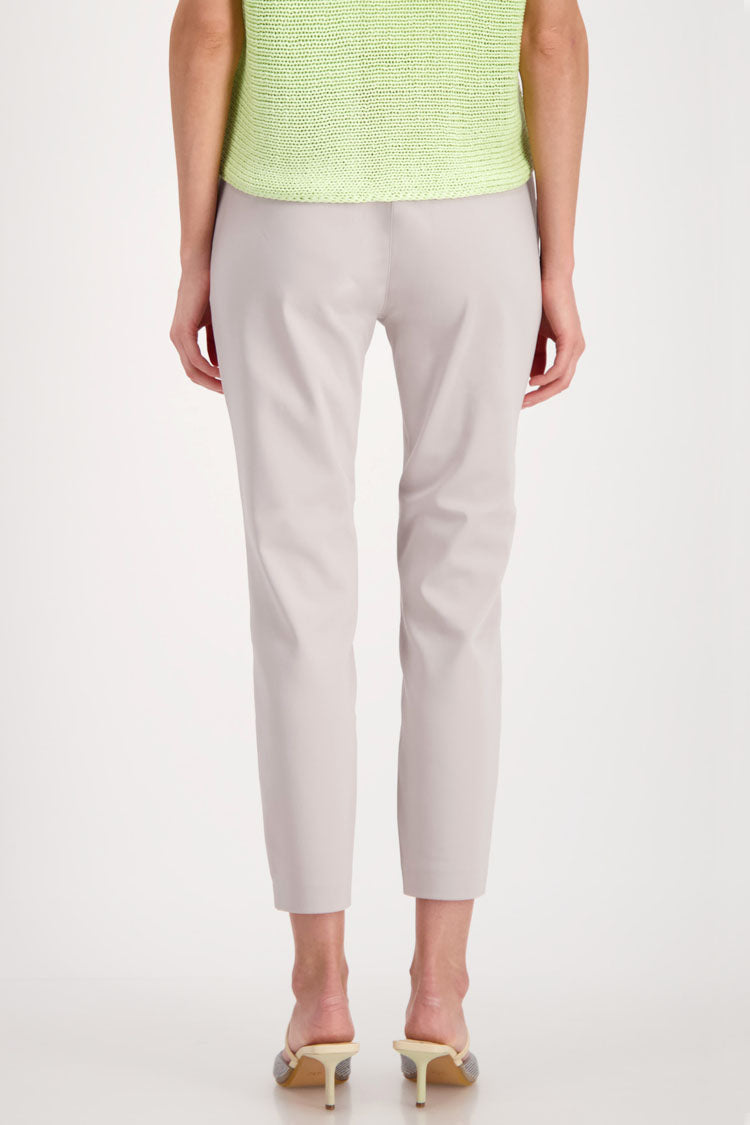 Slim Cut Belted Trouser in Light Grey