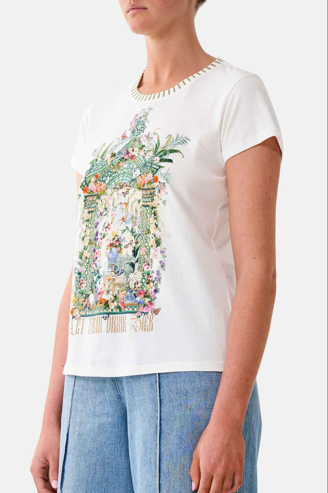 Slim Fit Round Neck T-Shirt in Art For The Empress