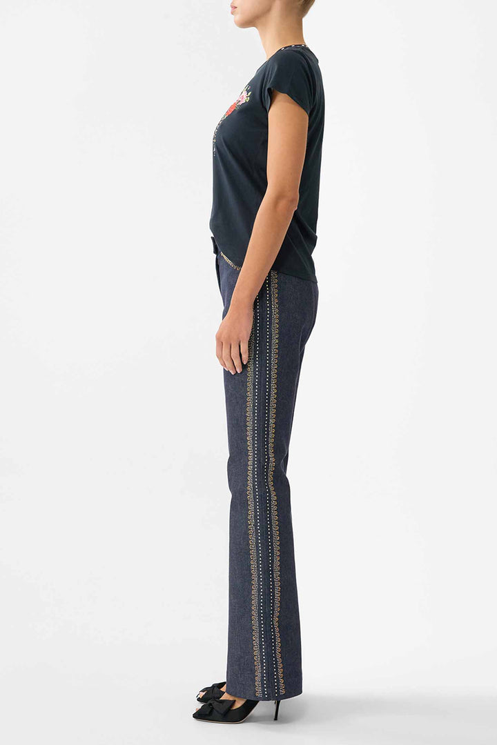 Slim Fit Round Neck T-Shirt in Daughters of Duende