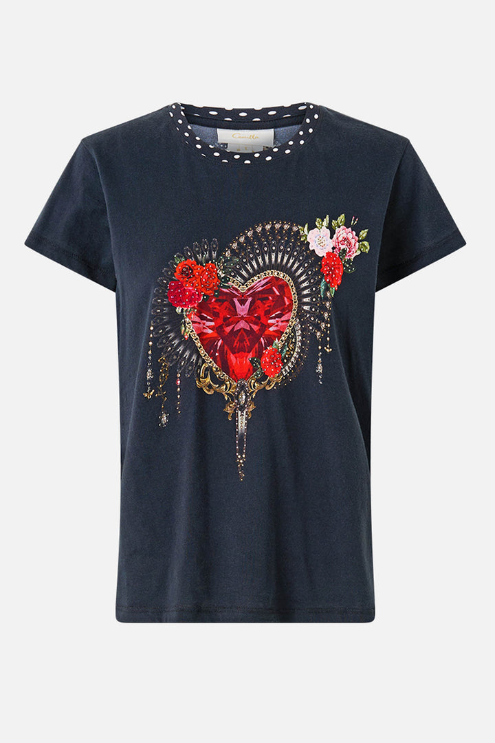 Slim Fit Round Neck T-Shirt in Daughters of Duende