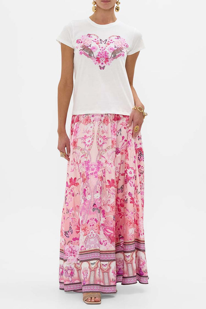 Slim Fit Round Neck T-Shirt in Botanical Novella