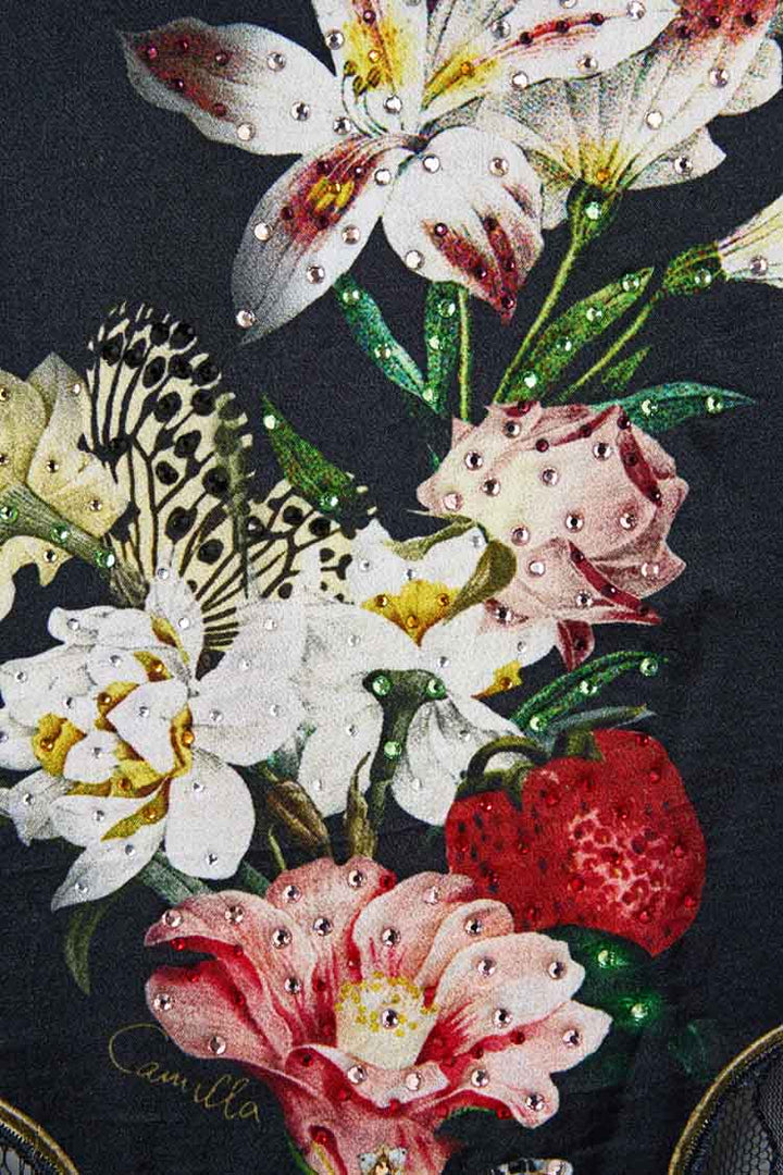 Slim Fit Round Neck T-Shirt with Lace in Noble Endeavours