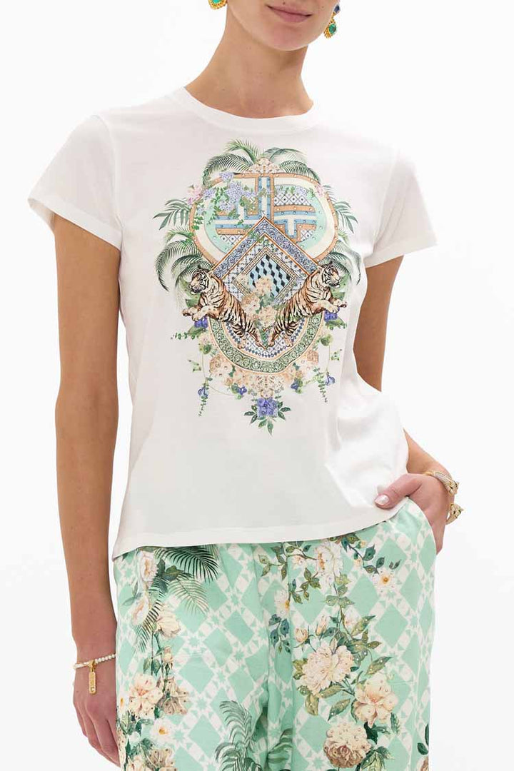Slim Fit Round Neck T-Shirt in Jardim Party