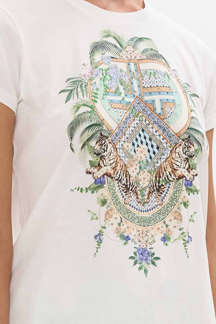 Slim Fit Round Neck T-Shirt in Jardim Party