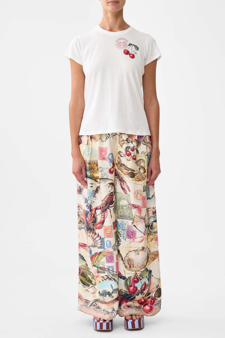 Slim Fit Round Neck T-shirt in Notes From The Road