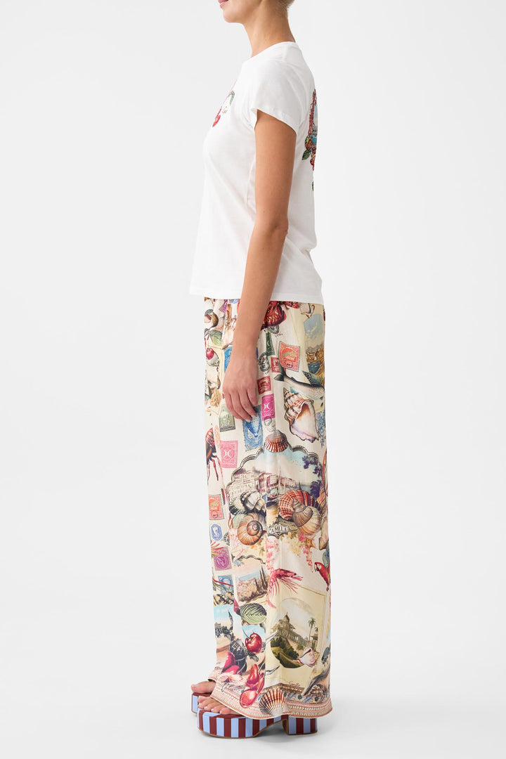 Slim Fit Round Neck T-shirt in Notes From The Road