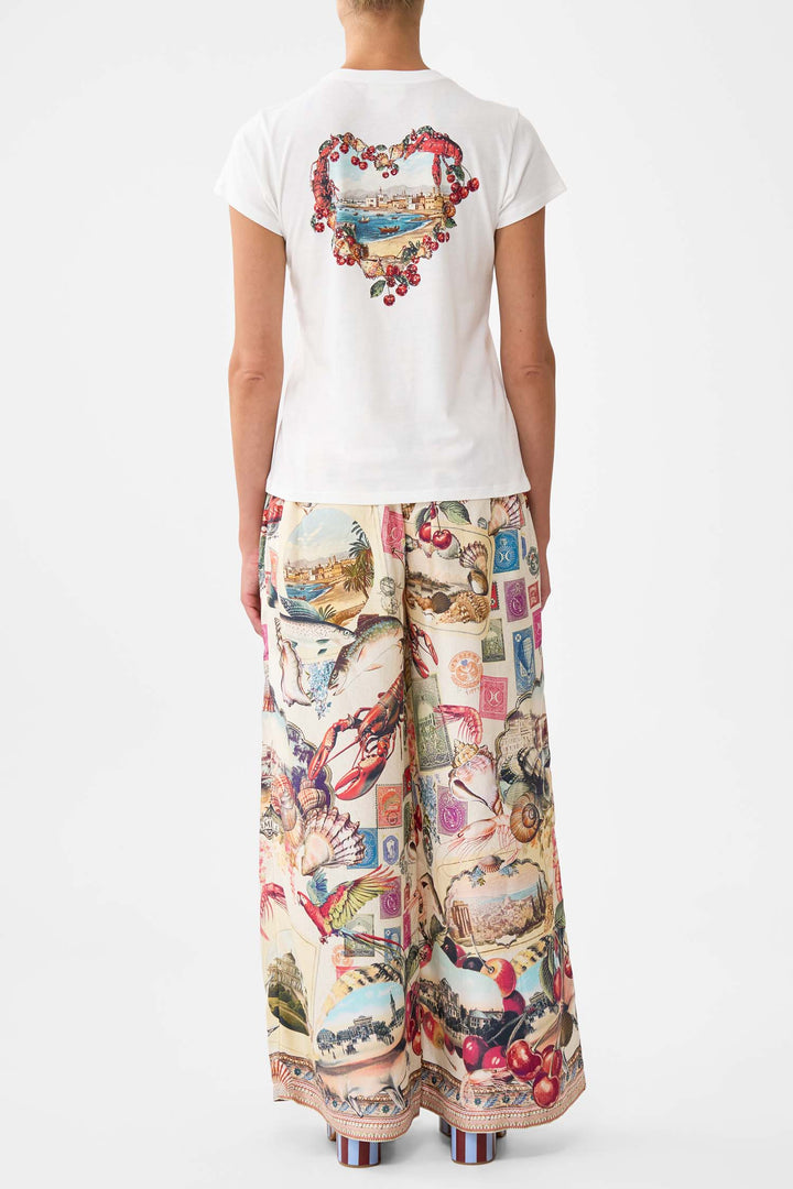Slim Fit Round Neck T-shirt in Notes From The Road