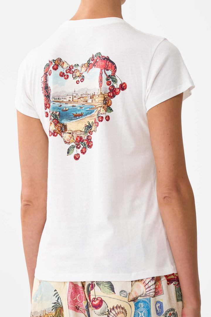 Slim Fit Round Neck T-shirt in Notes From The Road