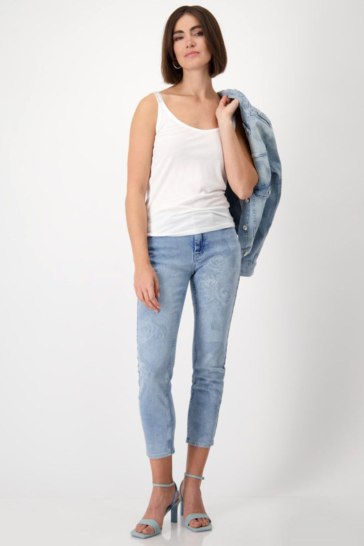 Slim Jeans w Floral Pattern
