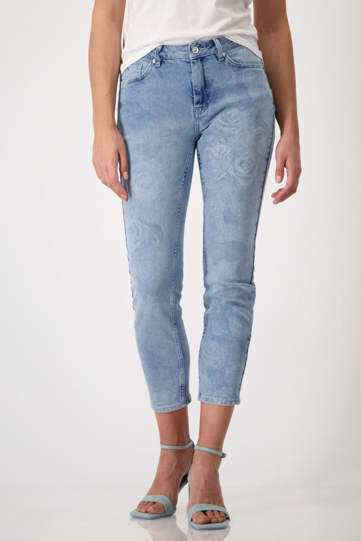 Slim Jeans w Floral Pattern
