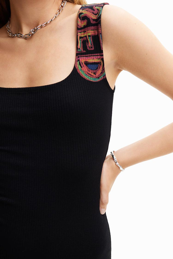 Slim Ribbed Strappy Dress