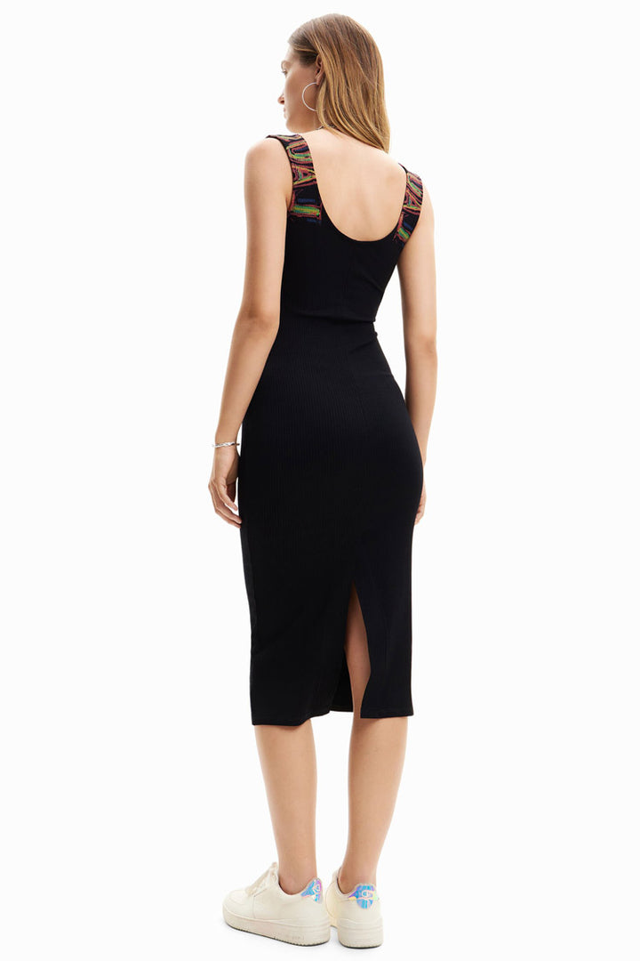 Slim Ribbed Strappy Dress