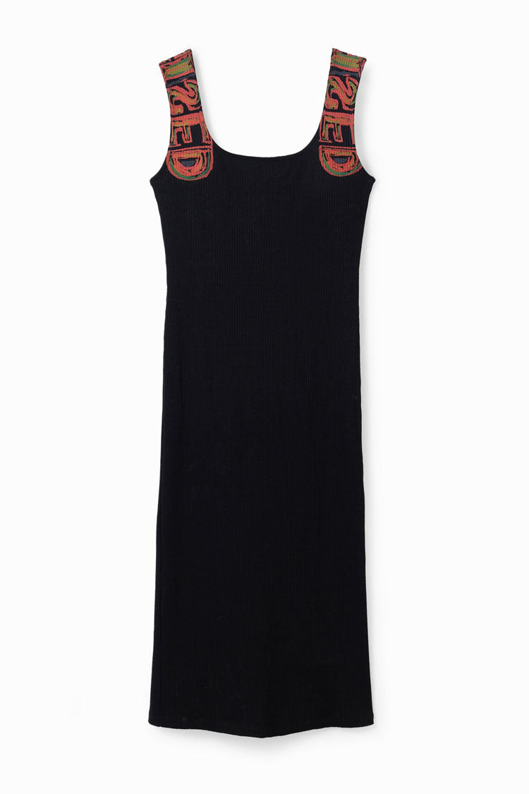 Slim Ribbed Strappy Dress