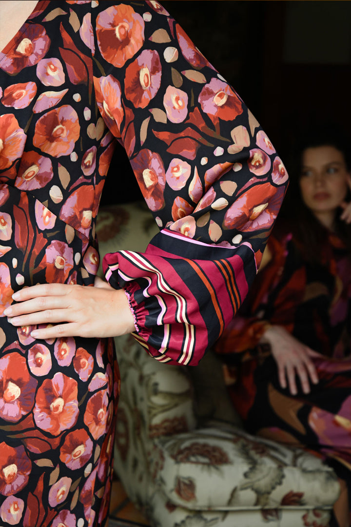 Slip Through Dress in Pink Floral