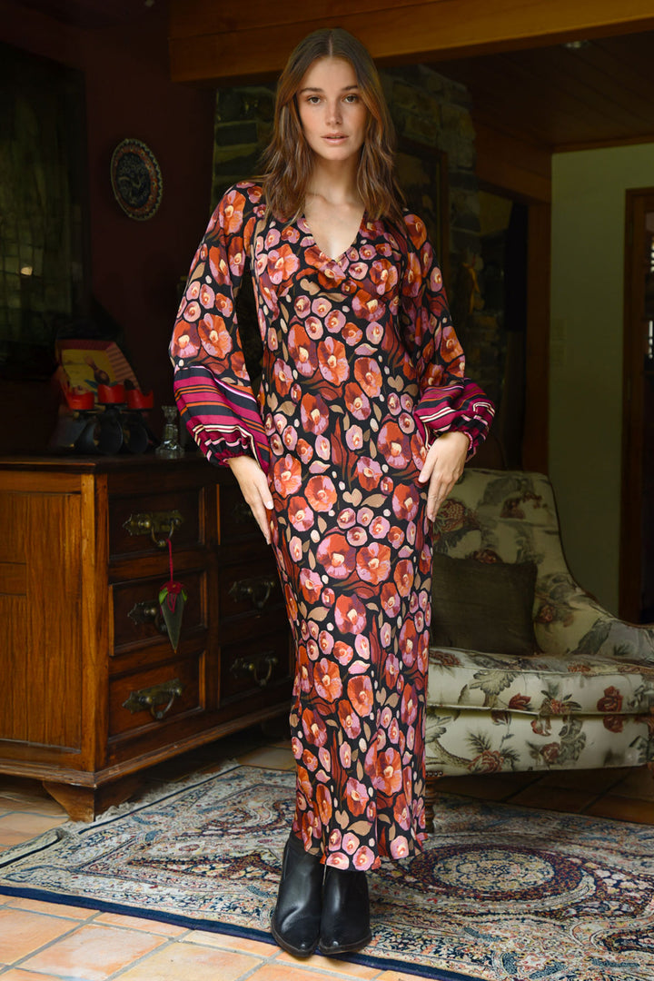 Slip Through Dress in Pink Floral