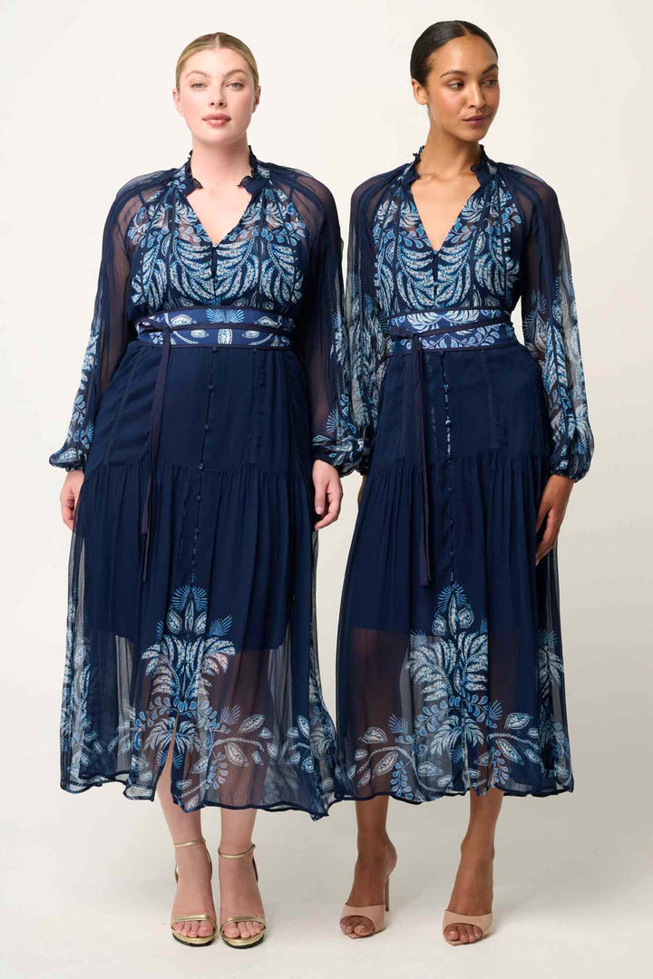 Sloane Midi Dress in Moonlit Batik