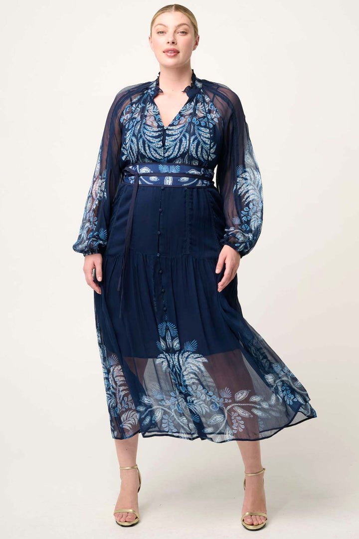 Sloane Midi Dress in Moonlit Batik