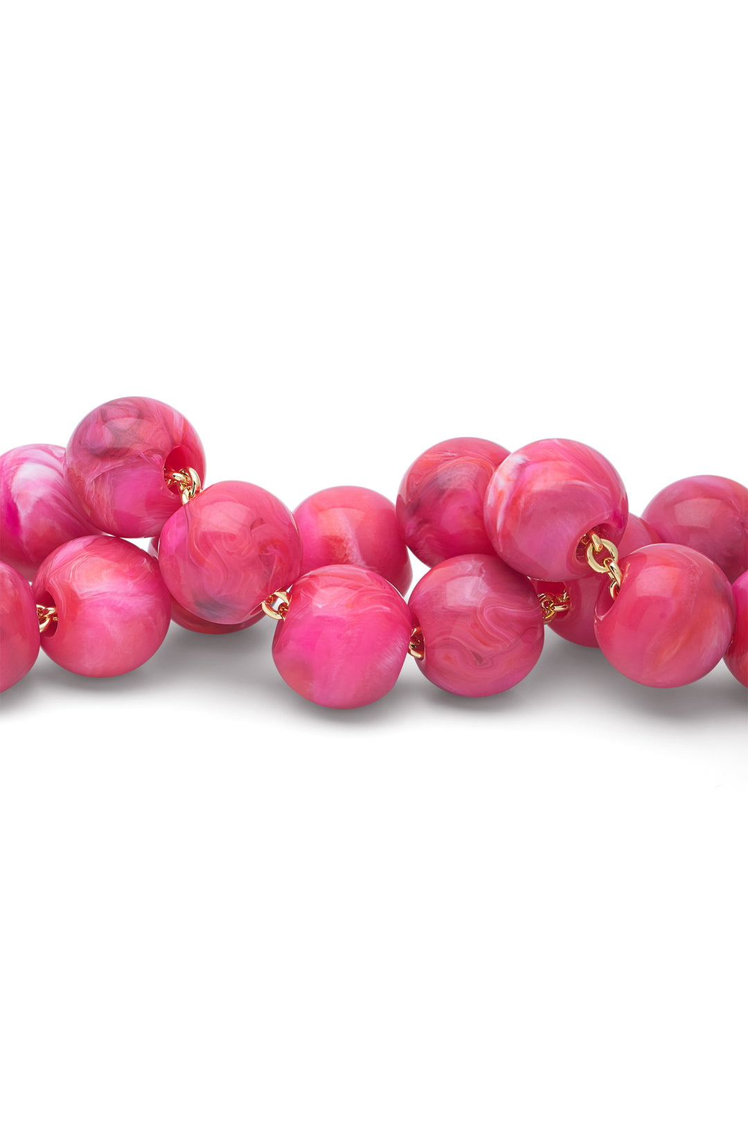 Small Beads Necklace in Raspberry Marble