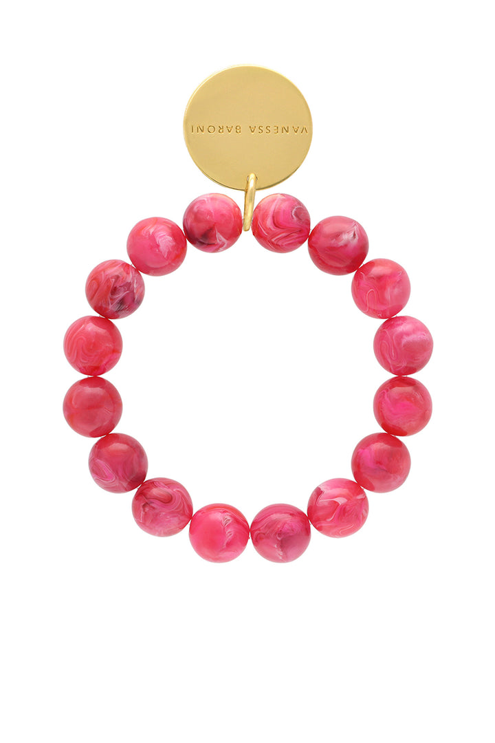 Mini Beads Flex Bracelet in Raspberry Marble